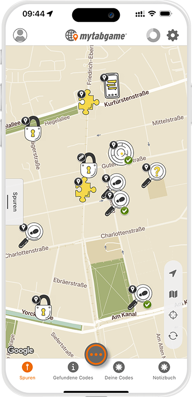example map view mytabgame outdoor escape game