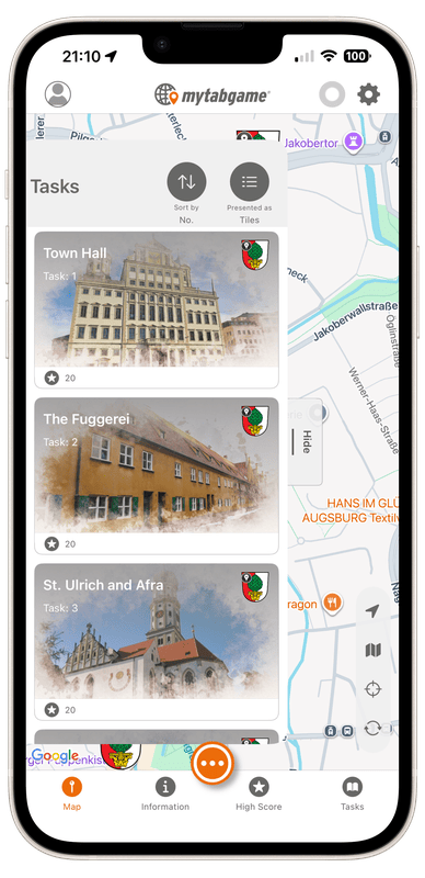 beispiel aufgabenliste mytabgame schnitzeljagd augsburg